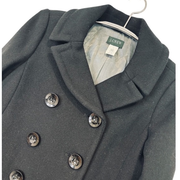 J. Crew Women's Black Double Breasted Wool Blend Peacoat - Picture 4 of 9